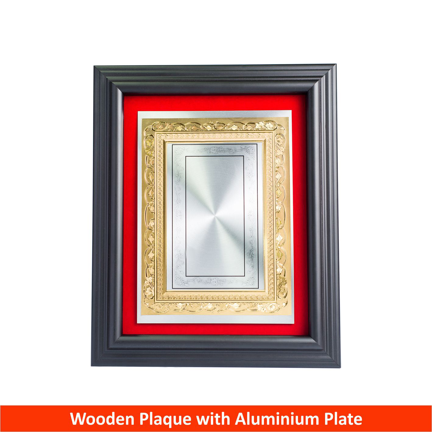 EP135 Wooden Plaque with Aluminium Plate (Red)