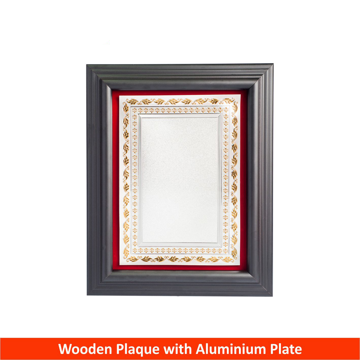 EP139 Wooden Plaque with Aluminium Plate (Red)
