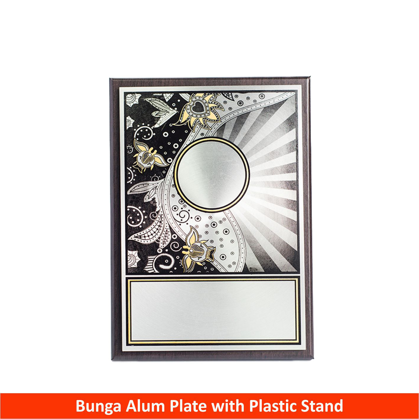 EP681 Bunga Aluminium Plate with Plastic Stand