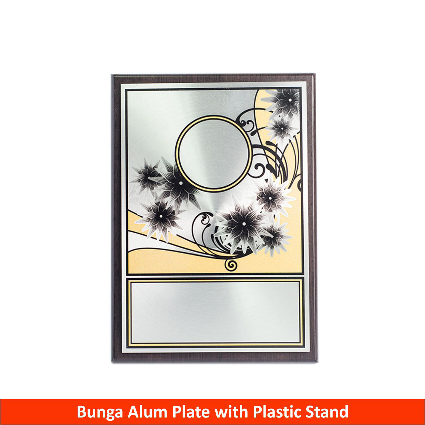 EP682 Bunga Aluminium Plate with Plastic Stand
