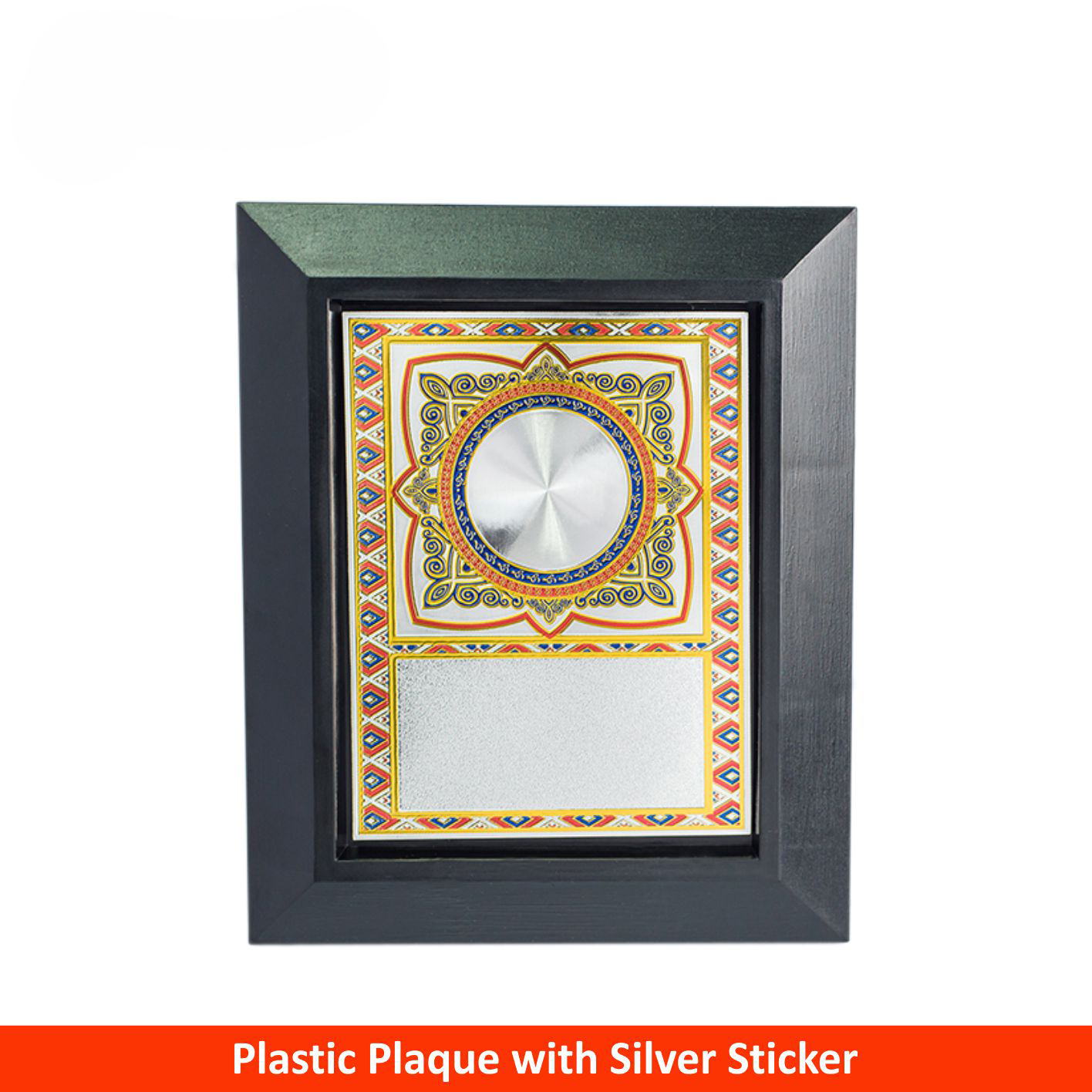 EP726 Plastic Plaque with Silver Sticker
